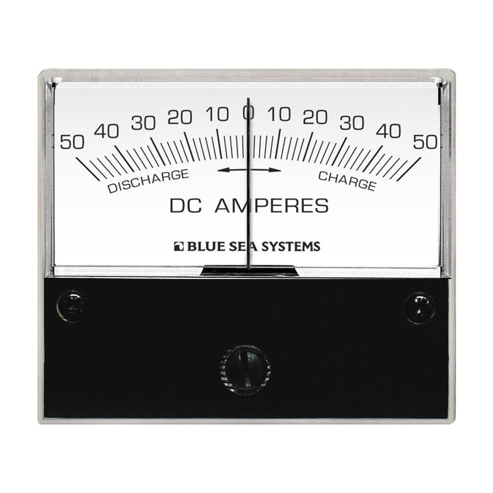 Blue Sea Systems, Blue Sea 8252 DC Zero Center Analog Ammeter - 2-3/4" Face, 50-0-50 Amperes DC