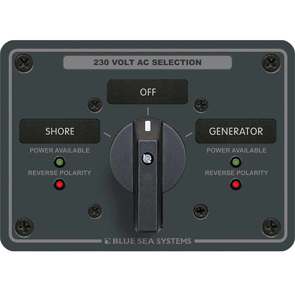 Blue Sea Systems, Blue Sea 8357 AC Rotary Switch Panel 65 Ampere 2 Position + OFF, 2 Pole