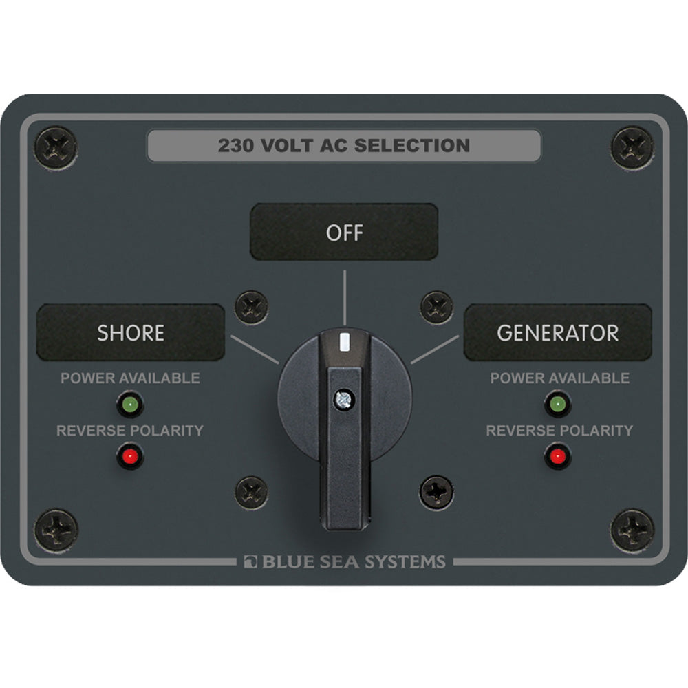 Blue Sea Systems, Blue Sea 8359 AC Rotary Switch Panel 30 Ampere 2 Positions + OFF, 2 Pole