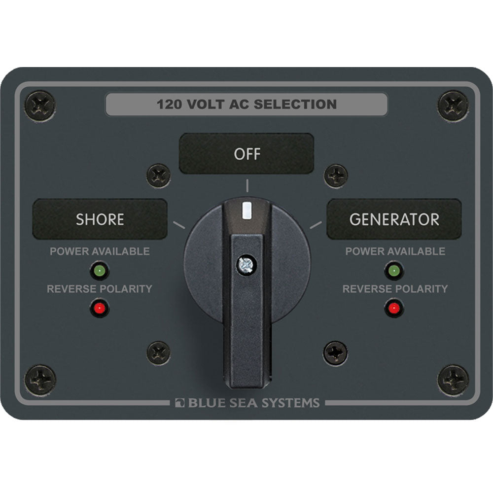 Blue Sea Systems, Blue Sea 8365 AC Rotary Switch Panel 65 Ampere 2 Positions + OFF, 2 Pole
