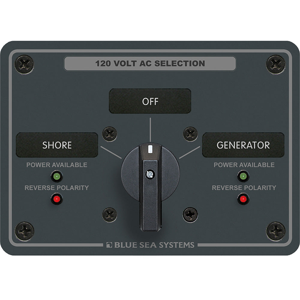 Blue Sea Systems, Blue Sea 8367 AC Rotary Switch Panel 30 Ampere 2 Positions + OFF, 2 Pole