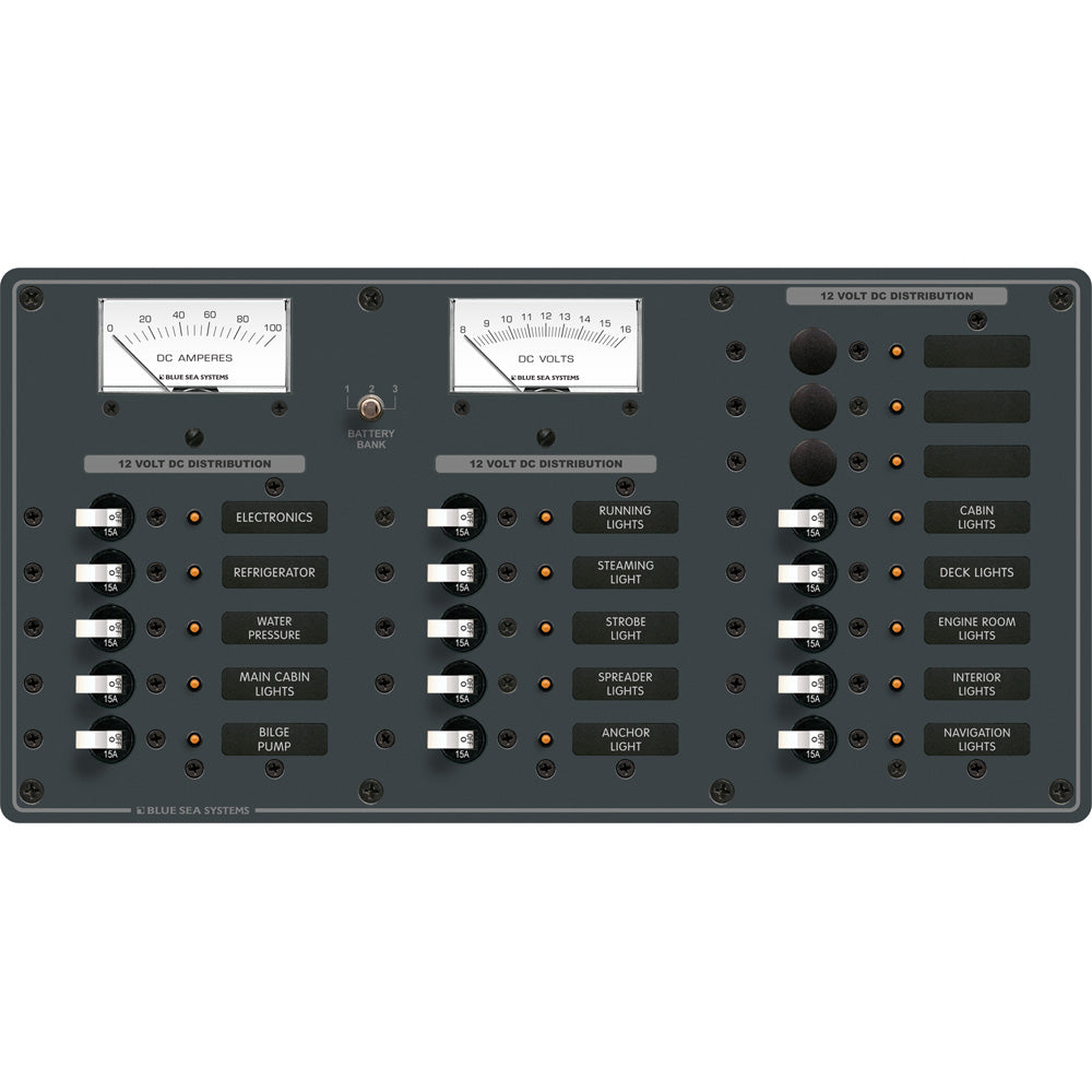 Blue Sea Systems, Blue Sea 8378 DC 18 Position Panel - White