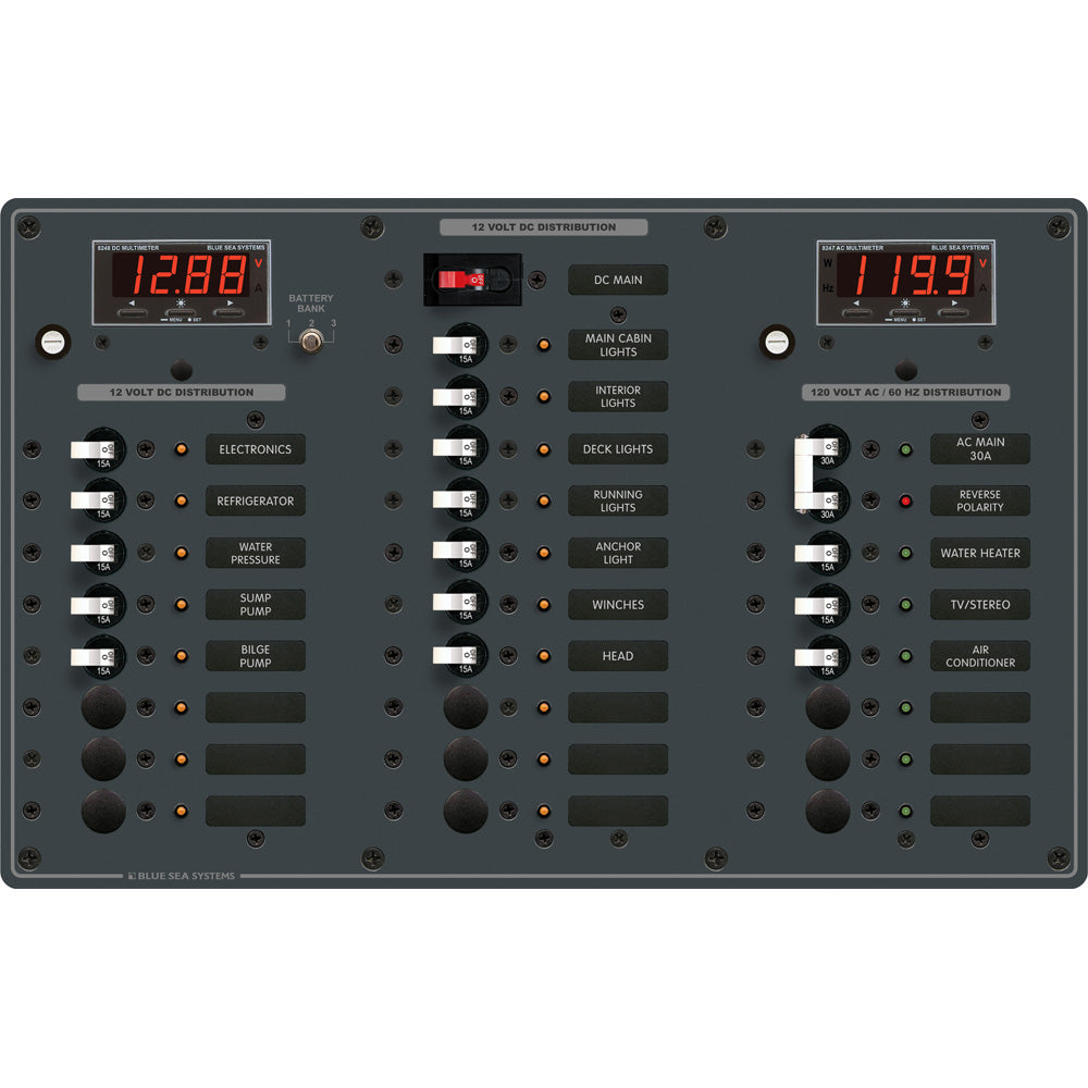 Blue Sea Systems, Blue Sea 8408 AC Main + 6 Positions / DC Main + 18 Positions