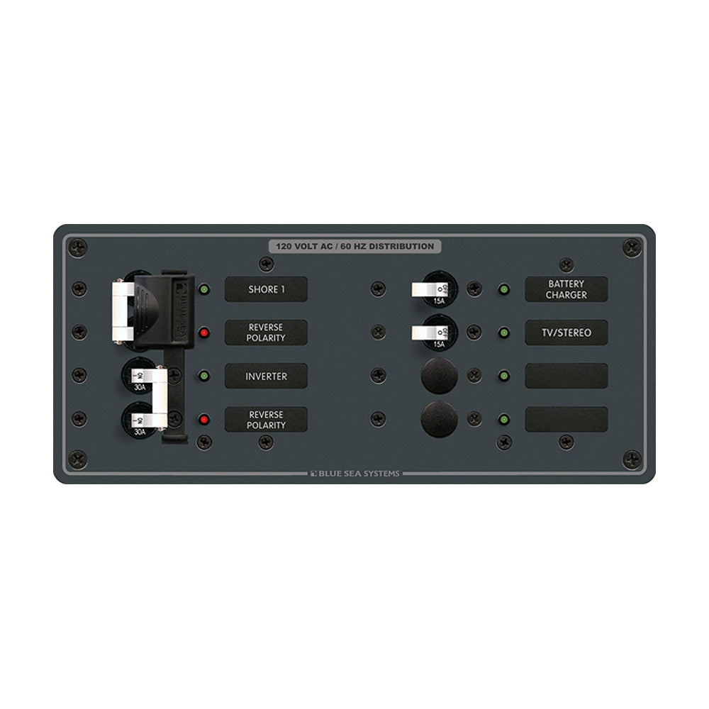 Blue Sea Systems, Blue Sea 8499 Breaker Panel - AC 2 Sources + 4 Positions - White