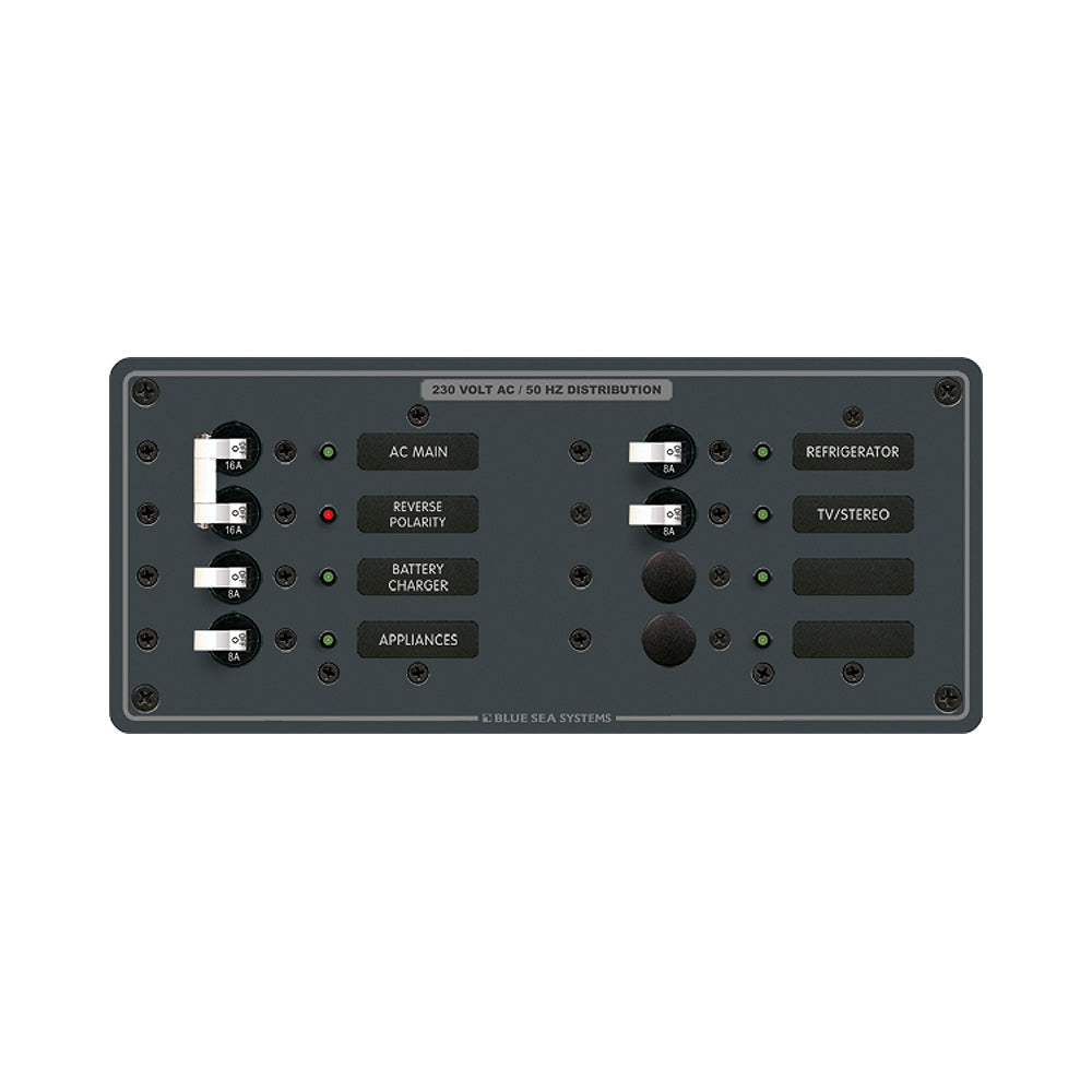 Blue Sea Systems, Blue Sea 8512 Breaker Panel - AC Main + 6 Position - White