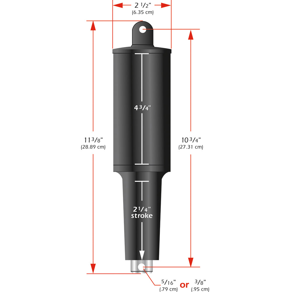 Lenco Marine, Lenco 101XD Extreme Duty Actuator - 24v - 2 1/4" Stroke - 3/8" Hardware