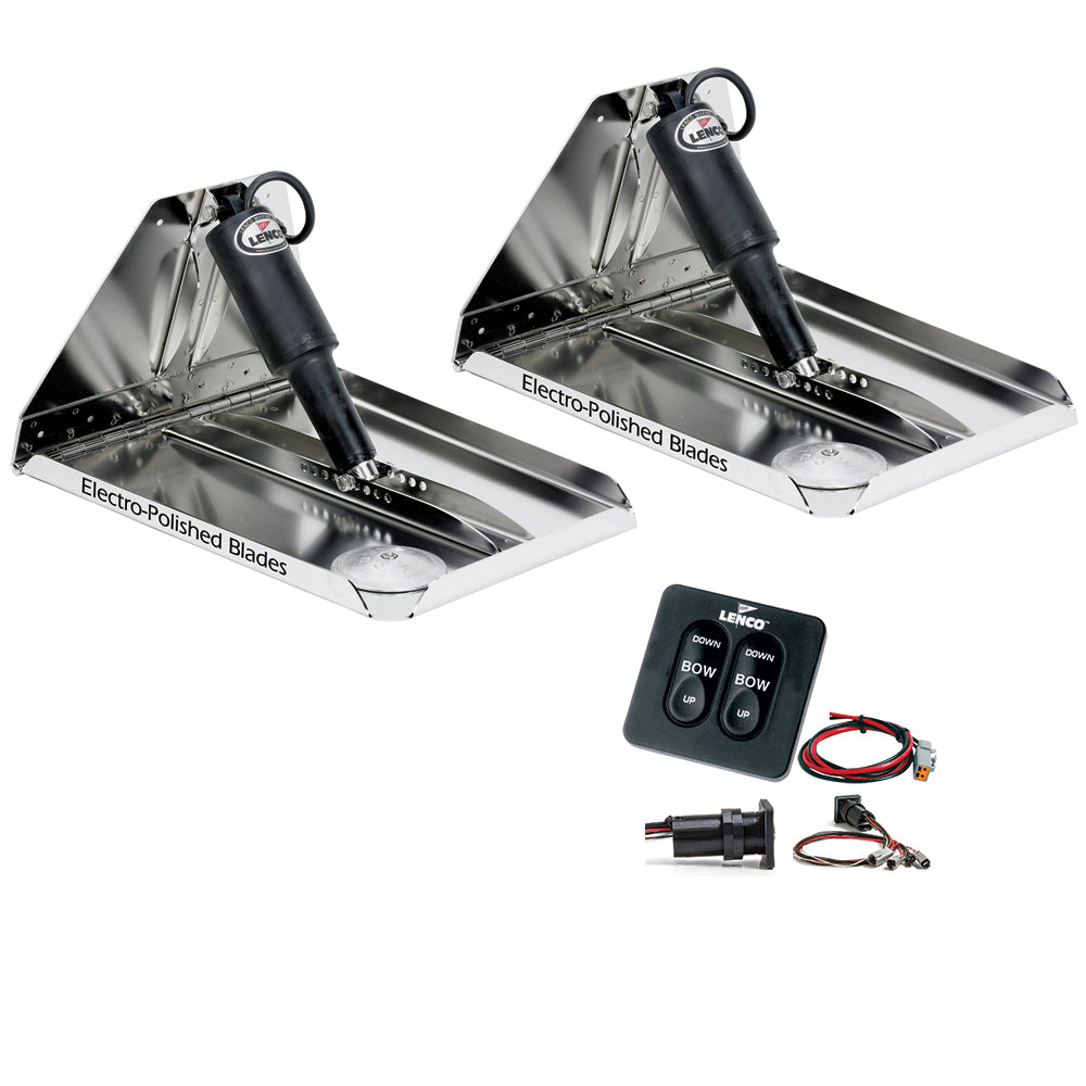 Lenco Marine, Lenco 16" x 12" Heavy Duty Performance Trim Tab Kit w/Standard Tactile Switch Kit 12V