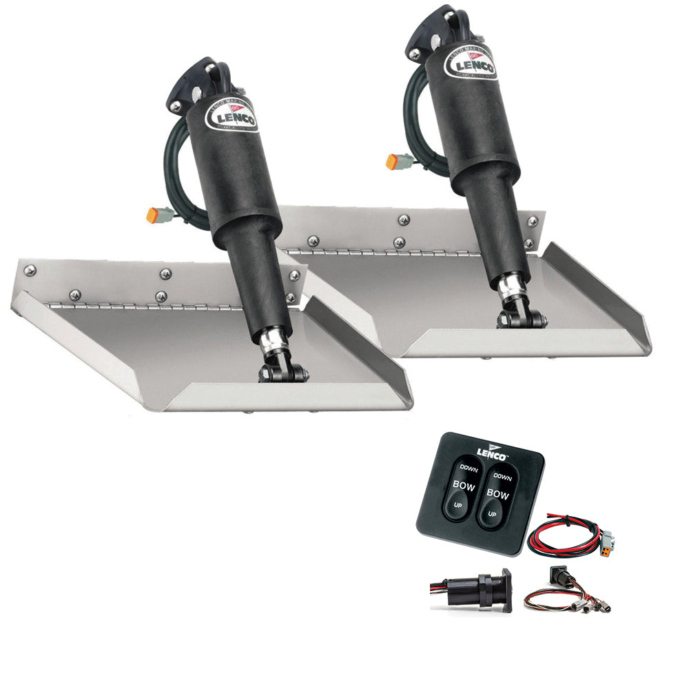 Lenco Marine, Lenco 9" x 9" Edgemount Trim Tab Kit w/Standard Tactile Switch Kit 12V