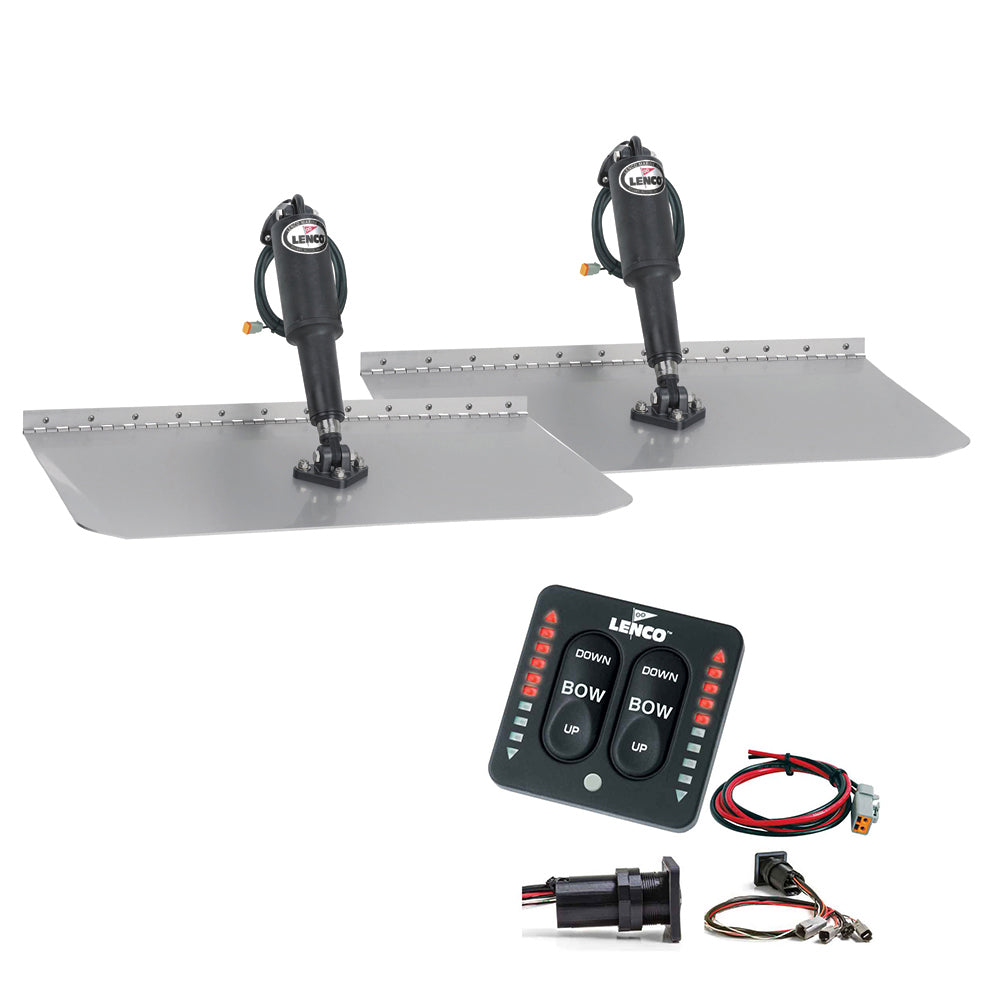 Lenco Marine, Lenco 12" x 12" Standard Trim Tab Kit w/LED Integrated Switch Kit 12V