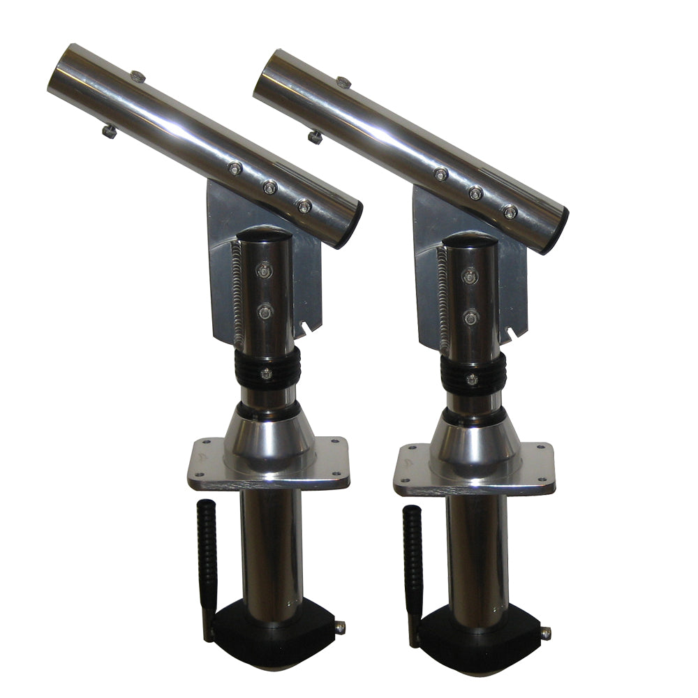 Lee's Tackle, Lee's Sidewinder Bolt-In Outrigger Mounts, Lay-Down Version - Silver(Pair)