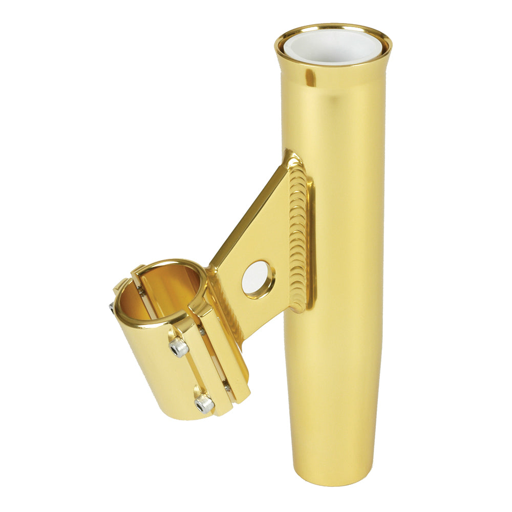 Lee's Tackle, Lee's Clamp-On Rod Holder - Gold Aluminum - Vertical Mount - Fits 2.375" O.D. Pipe