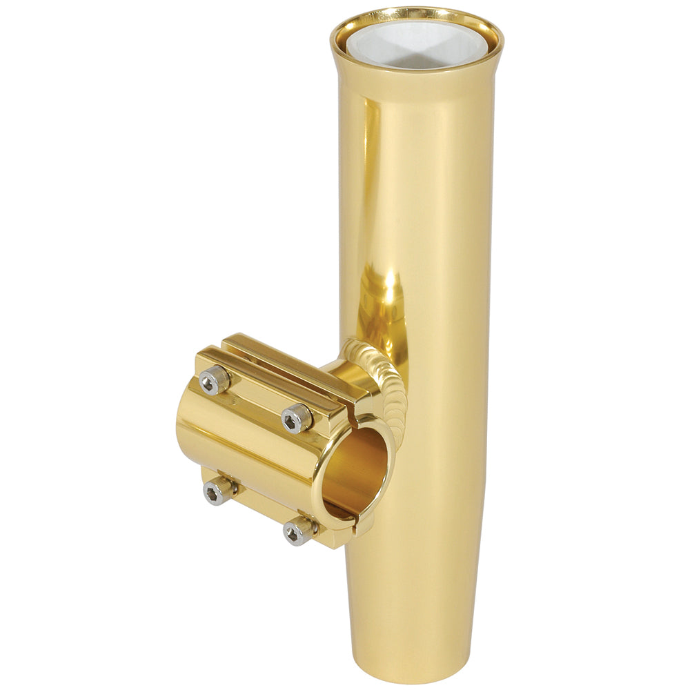 Lee's Tackle, Lee's Clamp-On Rod Holder - Gold Aluminum - Horizontal Mount - Fits 1.315" O.D. Pipe