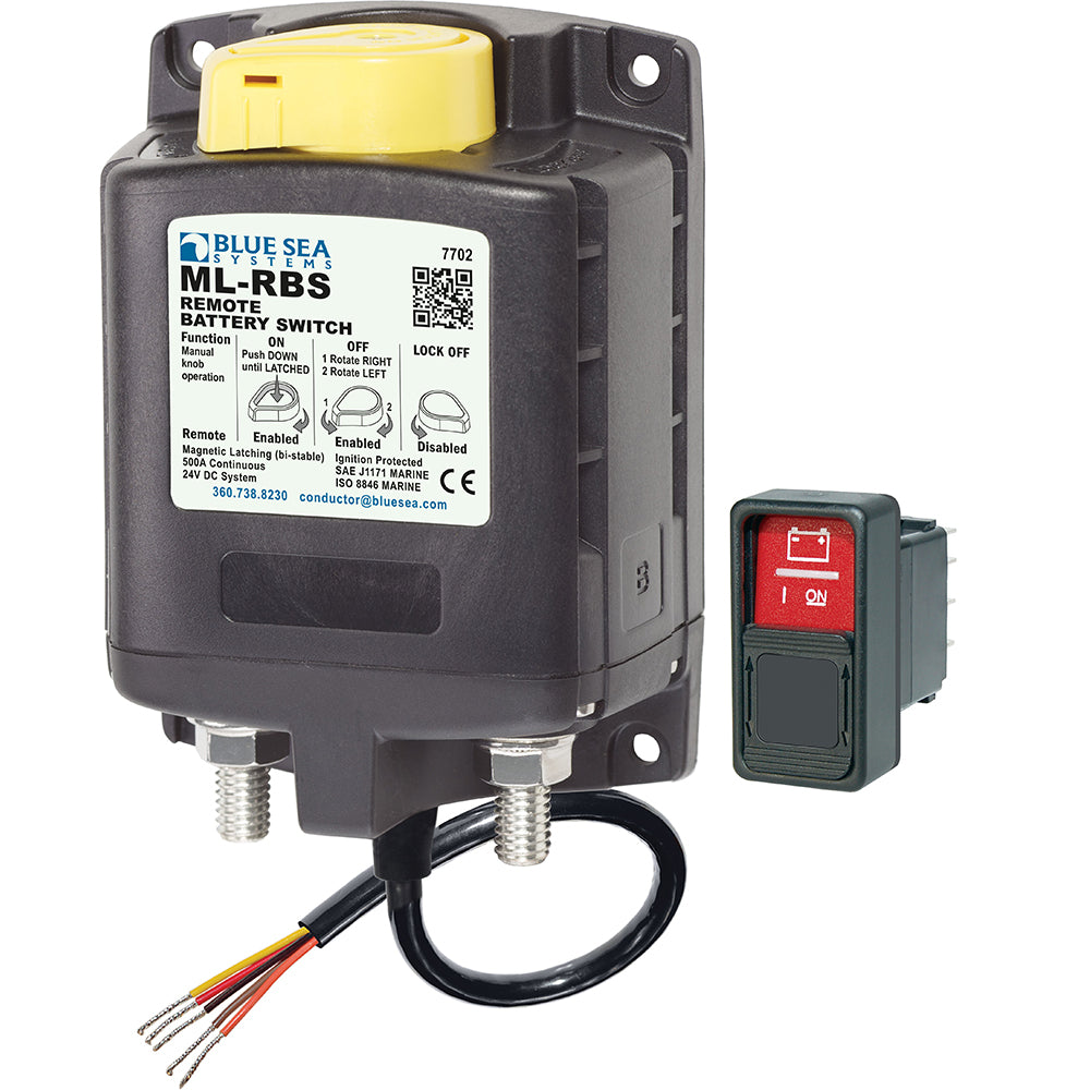 Blue Sea Systems, Blue Sea 7702 ML-Series Remote Battery Switch w/Manual Control 24V DC