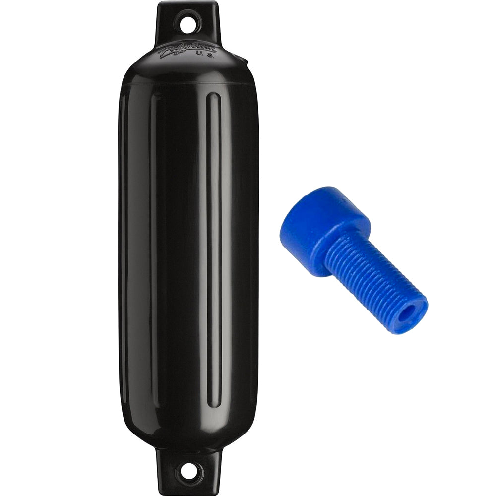 Polyform U.S., Polyform G-3 Twin Eye Fender 5.5" x 19" - Black w/Air Adapter