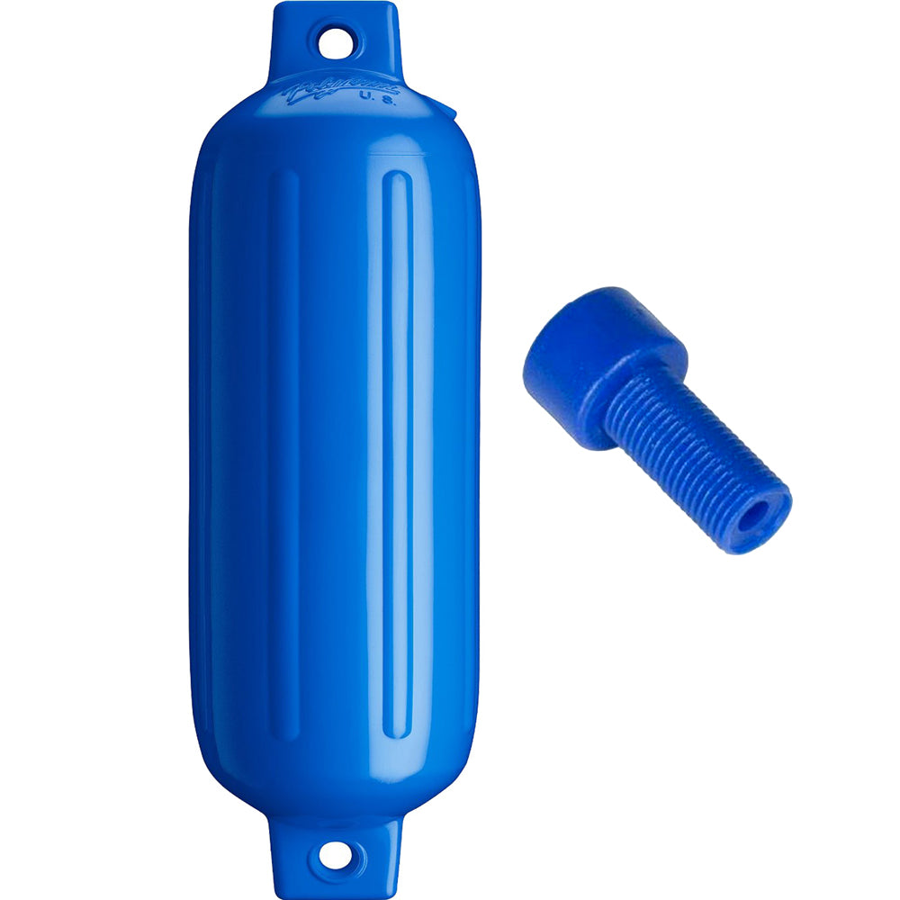 Polyform U.S., Polyform G-4 Twin Eye Fender 6.5" x 22" - Blue w/Adapter