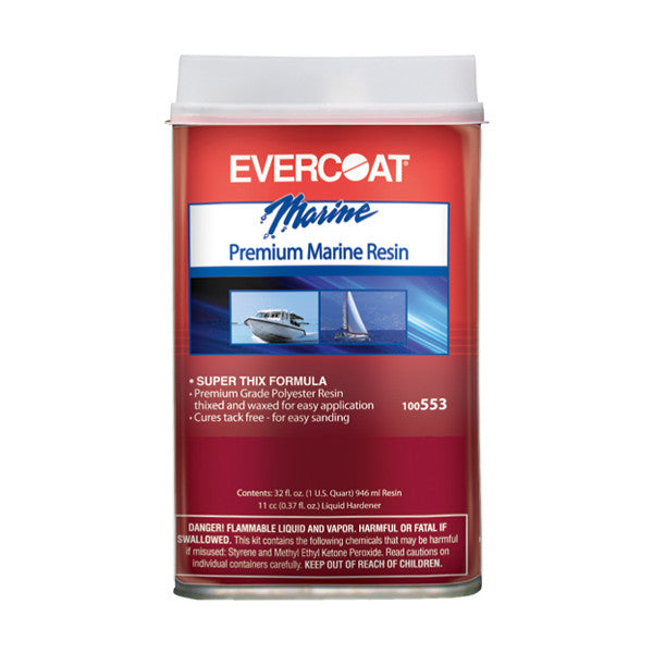 Fiberglass Evercoat, Premium Marine Polyester Resin, Quart