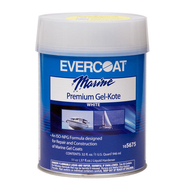 Fiberglass Evercoat, Premium Gel-Kote White, Quart