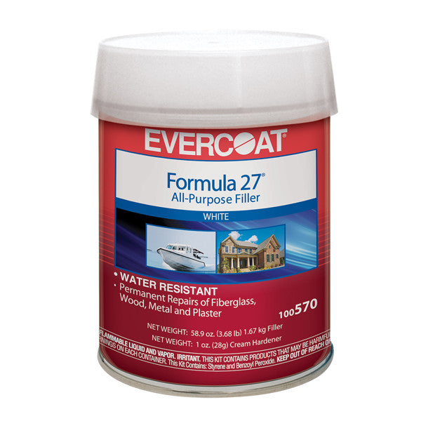 Fiberglass Evercoat, Formula 27 Polyester "Miracle Mender" Filler, Quart