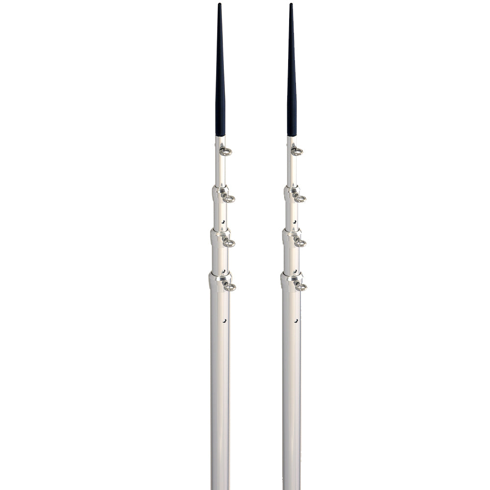Lee's Tackle, Lee's 16.5' Bright Silver Black Spike Telescopic Poles f/Sidewinder