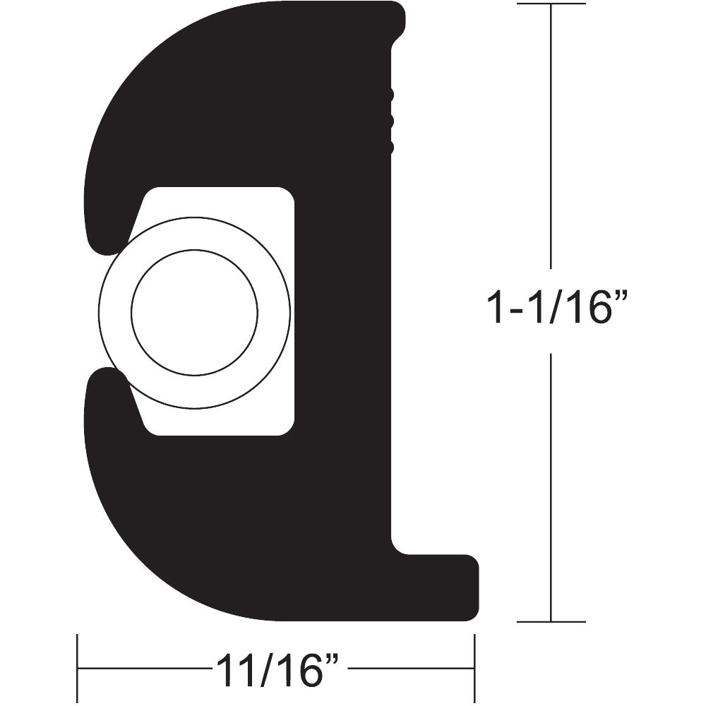 TACO Marine, TACO Flex Vinyl Rub Rail Kit - Black w/White Insert - 50' - 1-1/16" x 11/16"