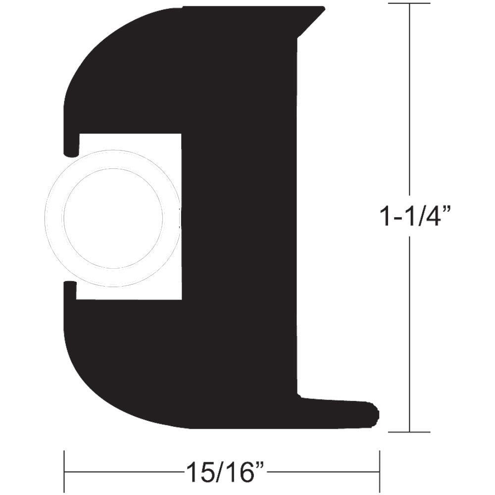 TACO Marine, TACO Flex Vinyl Rub Rail Kit - Black w/White Insert - 50' - 1-1/4" x 15/16"