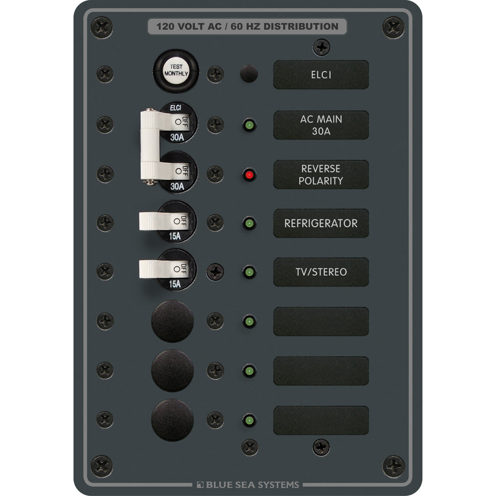 Blue Sea Systems, Blue Sea 8101 ELCI GFCI Panel AC 5 Position