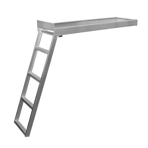 JIF Marine, JIF Under-Deck Pontoon Ladder - Round Front, 4 Steps