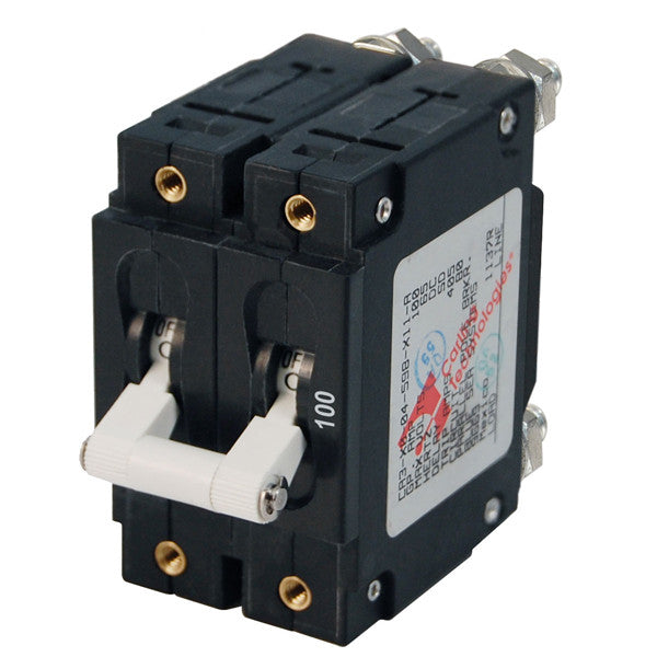 Blue Seas, Blue Sea C Series Double Pole Toggle Circuit Breaker, 100 Amp