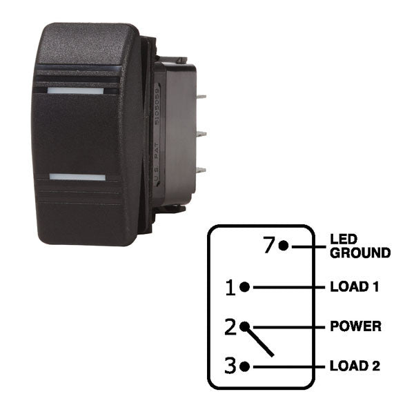 Blue Seas, Blue Sea Contura Black Rocker Switch, 8283-BSS