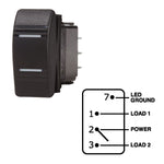 Blue Seas, Blue Sea Contura Black Rocker Switch, 8283-BSS