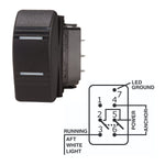 Blue Seas, Blue Sea Contura Black Rocker Switch, 8286-BSS