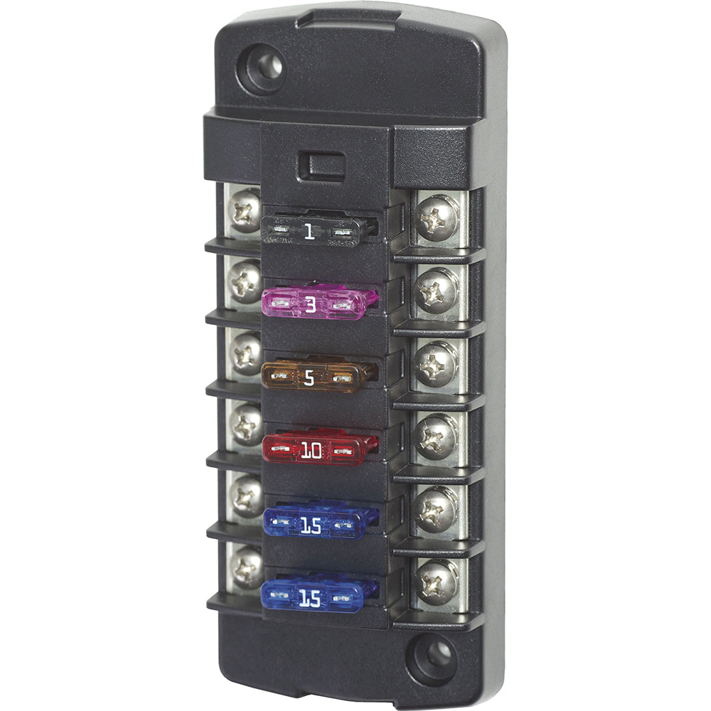 Blue Sea Systems, Blue Sea 5037 ST Blade Fuse Block w/o Cover - 6 Circuit Independent w/o Negative Bus