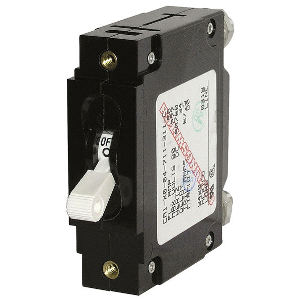 Blue Seas, Blue Sea C Series White Toggle Circuit Breaker, 50 Amp