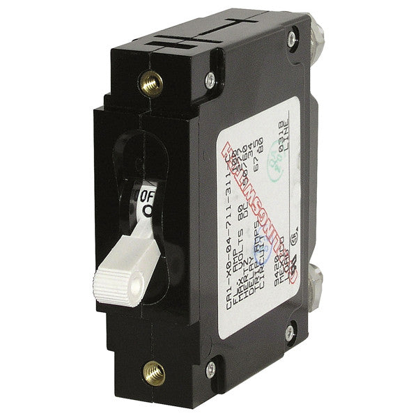 Blue Seas, Blue Sea C Series White Toggle Circuit Breaker, 100 Amp