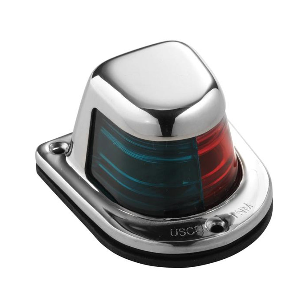 Attwood Marine, Attwood 1-Mile Deck Mount, Bi-Color Red/Green Combo Sidelight - 12V - Stainless Steel Housing