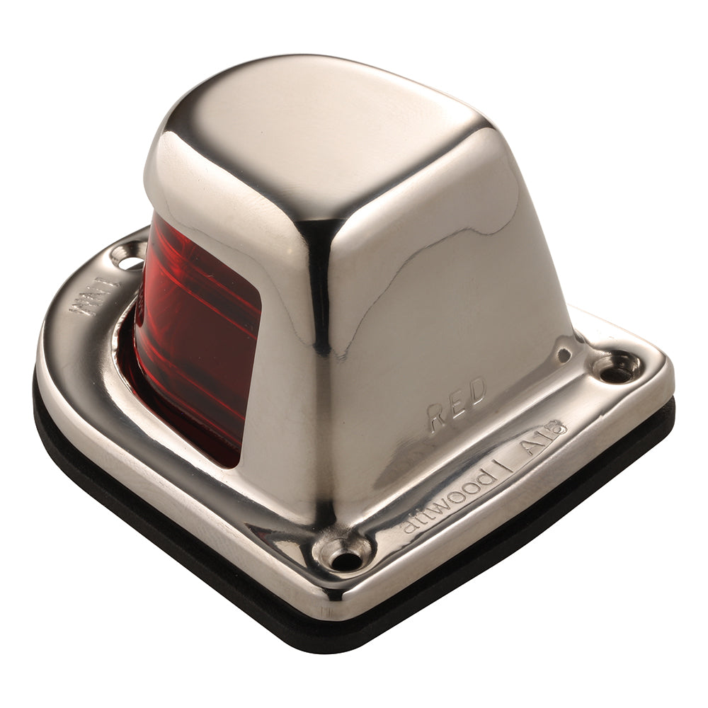 Attwood Marine, Attwood 1-Mile Deck Mount, Red Sidelight - 12V - Stainless Steel Housing