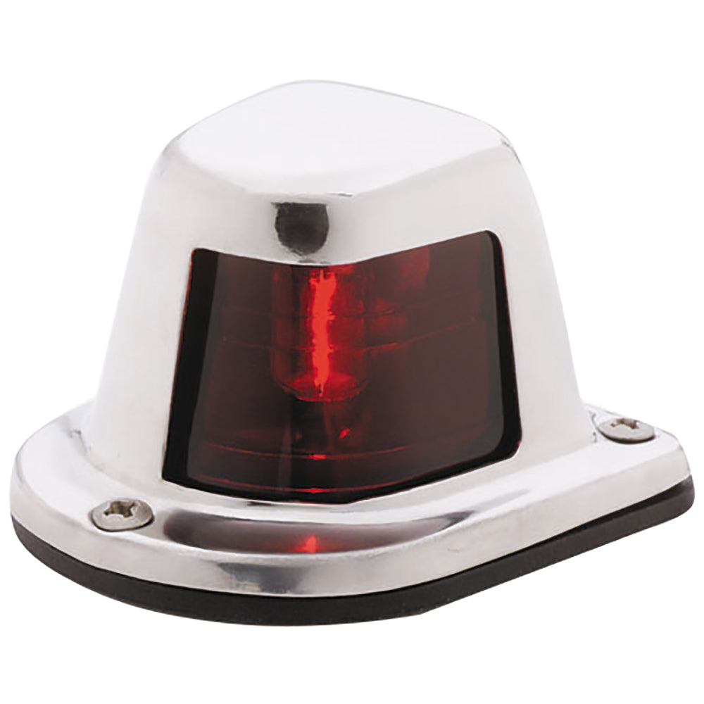 Attwood Marine, Attwood 1-Mile Deck Mount, Red Sidelight - 12V - Stainless Steel Housing