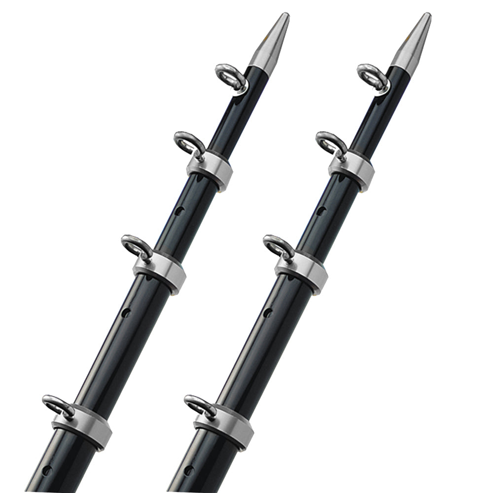 TACO Marine, TACO 15' Telescopic Outrigger Poles HD 1-½" - Black/Silver