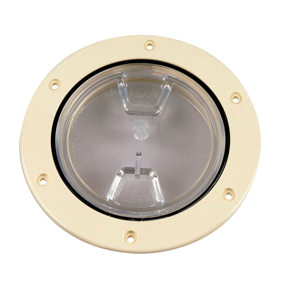 Beckson Marine, Beckson 4" Clear Center Screw-Out Deck Plate - Beige