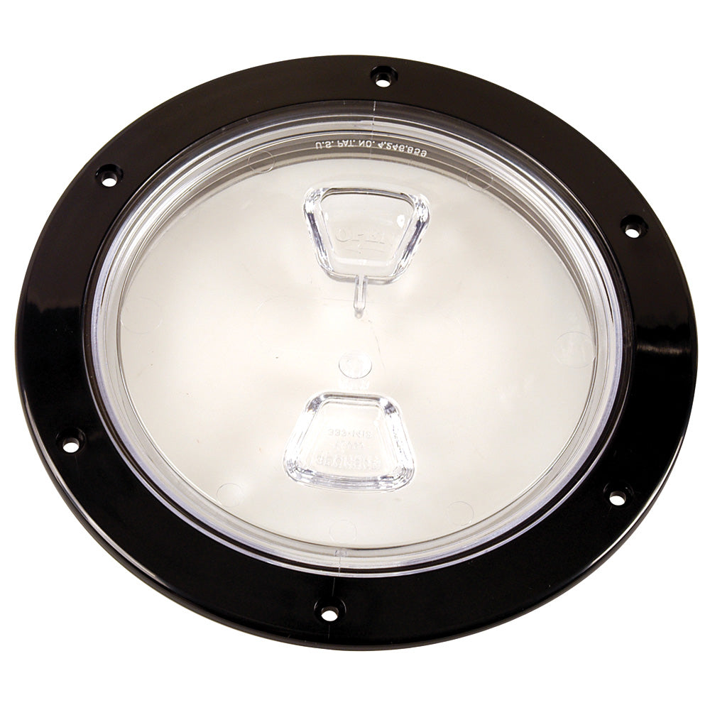 Beckson Marine, Beckson 6" Clear Center Screw-Out Deck Plate - Black