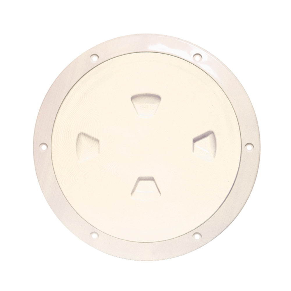 Beckson Marine, Beckson 8" Smooth Center Screw-Out Deck Plate - Beige