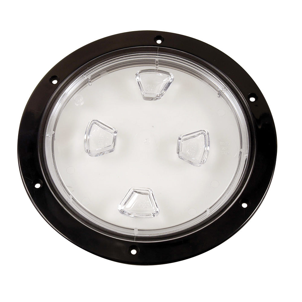 Beckson Marine, Beckson 8" Clear Center Screw-Out Deck Plate - Black