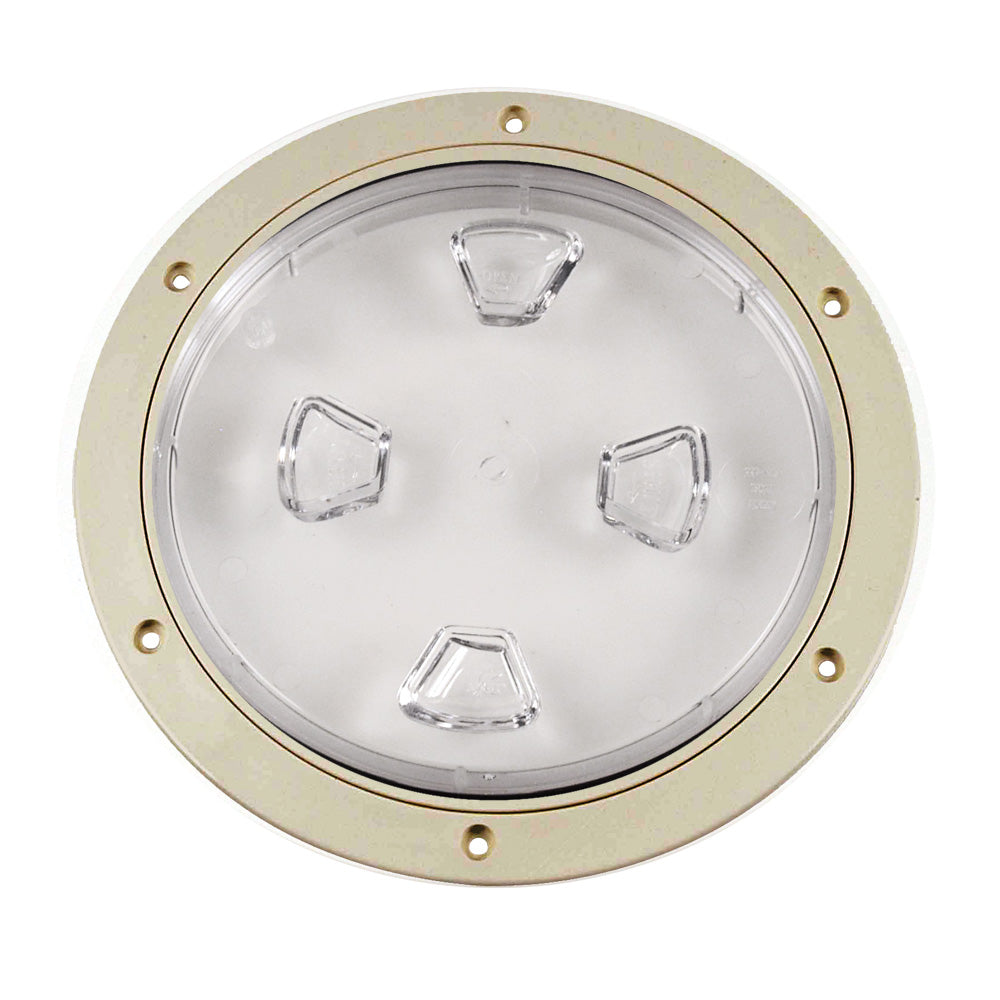 Beckson Marine, Beckson 8" Clear Center Screw-Out Deck Plate - Beige