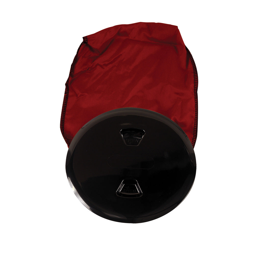 Beckson Marine, Beckson 5" Stow-Away Deck Plate - Black w/12" Bag