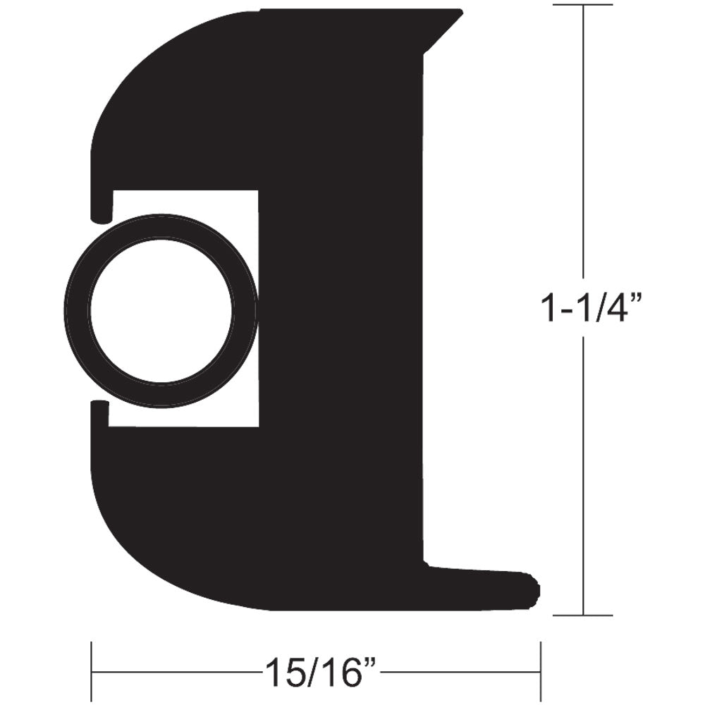 TACO Marine, TACO Flex Vinyl Rub Rail Kit - Black w/Black Insert - 70' - 1-1/4" x 15/16"