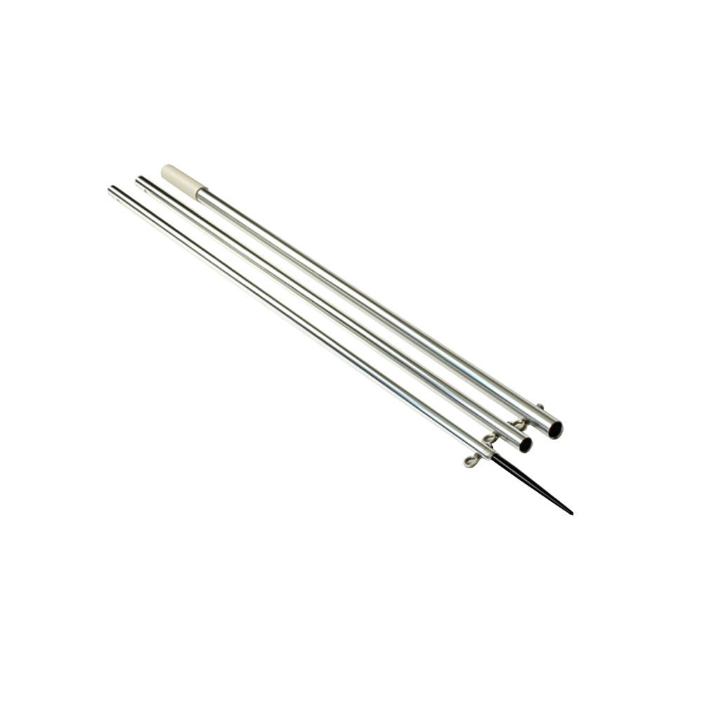 Lee's Tackle, Lee's 13' Bright Silver Center Rigger Pole w/Black Spike 1-3/8"