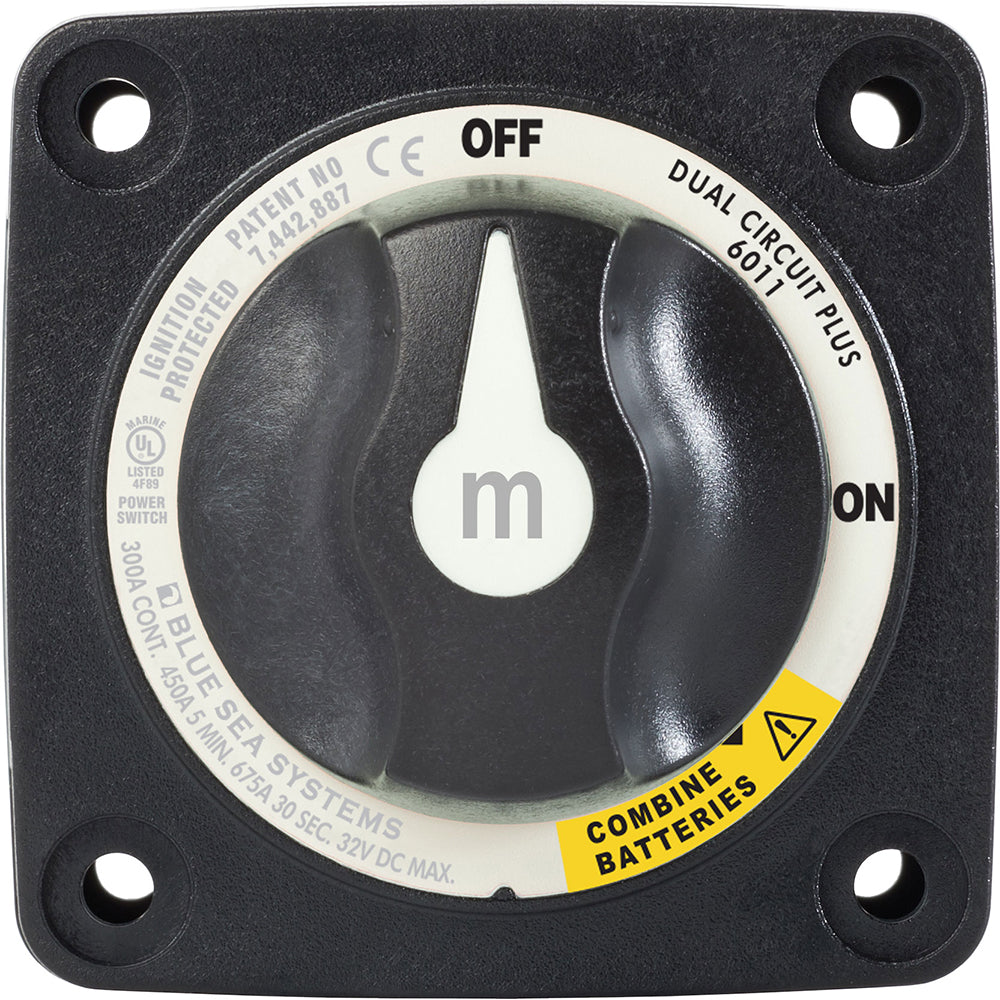 Blue Sea Systems, Blue Sea 6011200 m-Series Battery Switch Dual Circuit Plus - Black