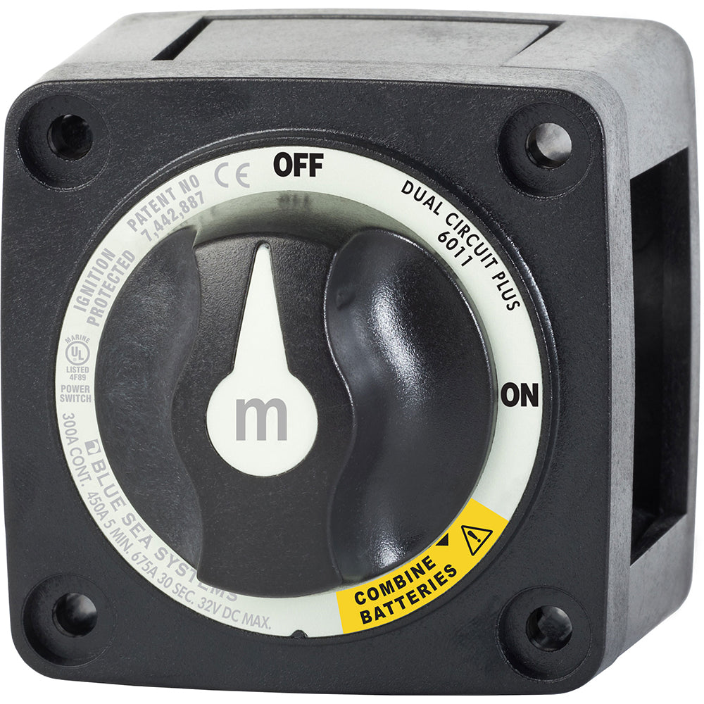 Blue Sea Systems, Blue Sea 6011200 m-Series Battery Switch Dual Circuit Plus - Black