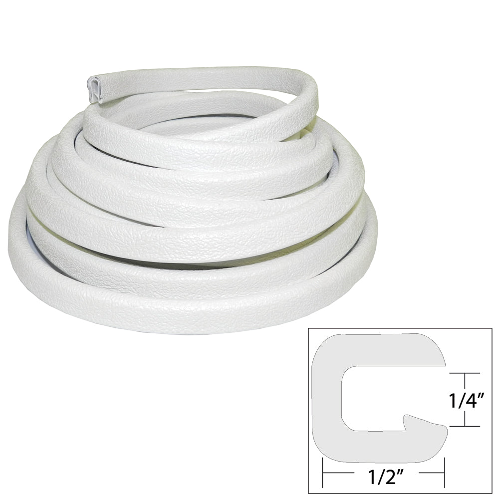 TACO Marine, TACO Flexible Vinyl Trim - ¼" Opening x ½"W x 25'L - White