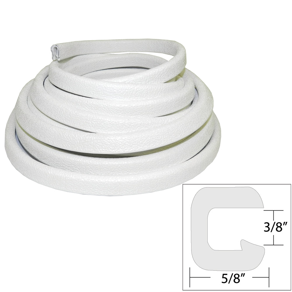 TACO Marine, TACO Flexible Vinyl Trim - ⅜" Opening x ⅝"W x 25'L - White